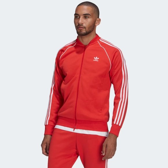 adidas Red Sweatpants with White Stripes - Picture 2 of 14
